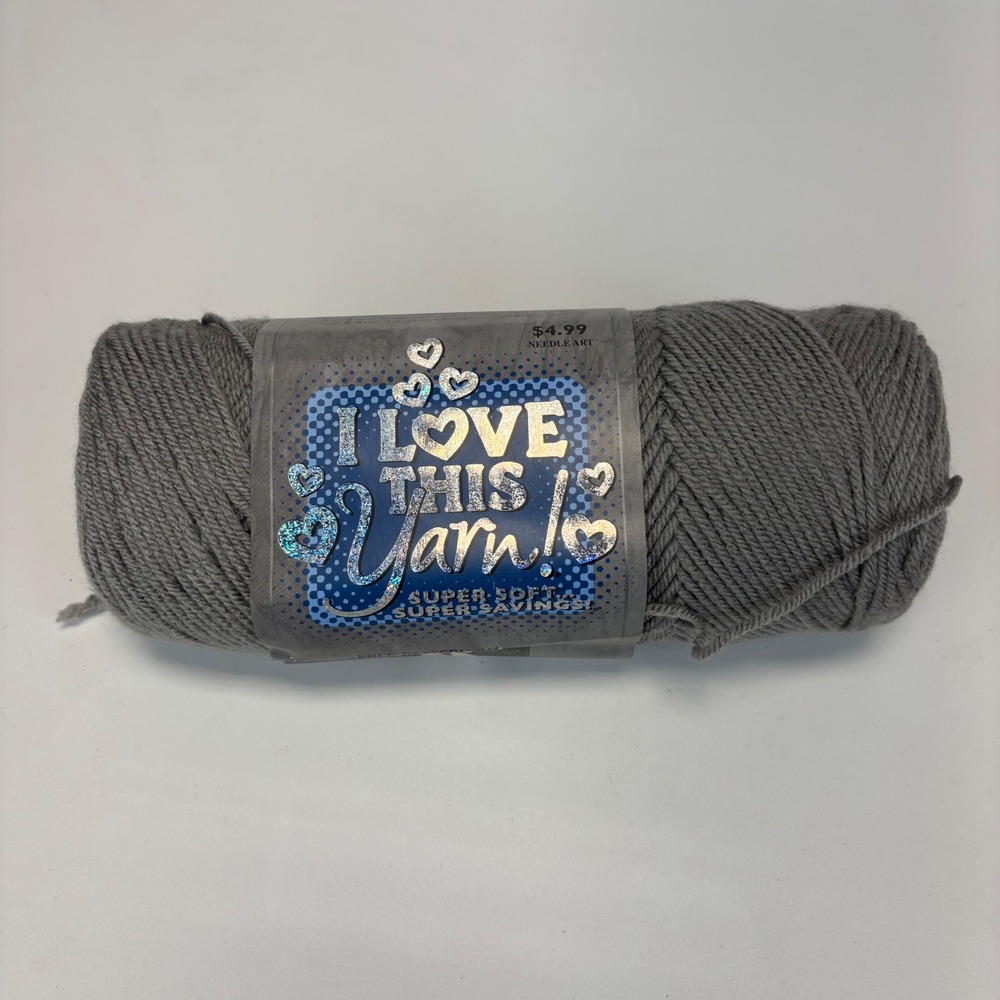 Hobby‎ Lobby I Love This Yarn 7oz Greybeard New Solid Grey Acrylic Medium 4 Yarn